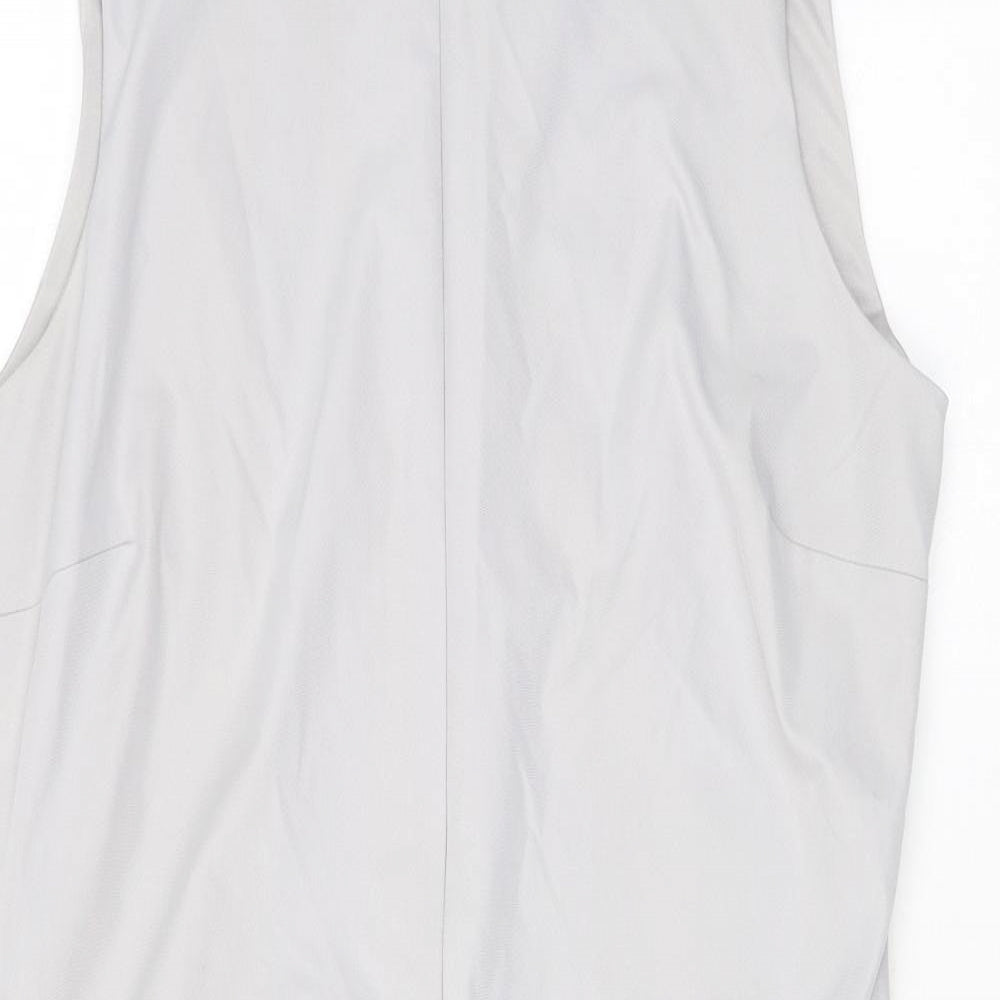 Zara Womens Grey Polyester Mini Size L Mock Neck Zip