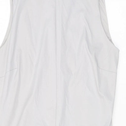 Zara Womens Grey Polyester Mini Size L Mock Neck Zip