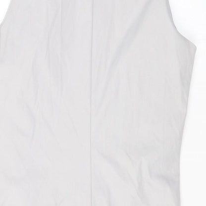 Zara Womens Grey Polyester Mini Size L Mock Neck Zip