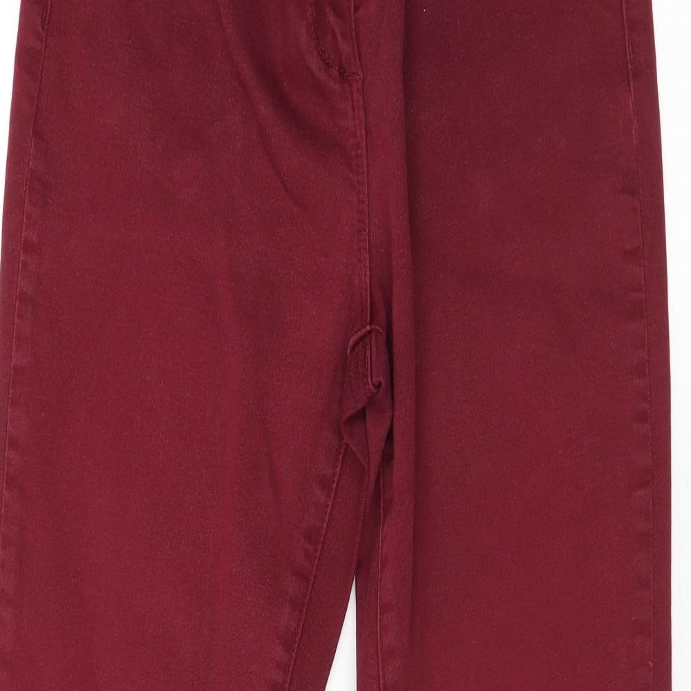 Roman Womens Red Cotton Skinny Jeans Size 10 L28 in Regular Zip