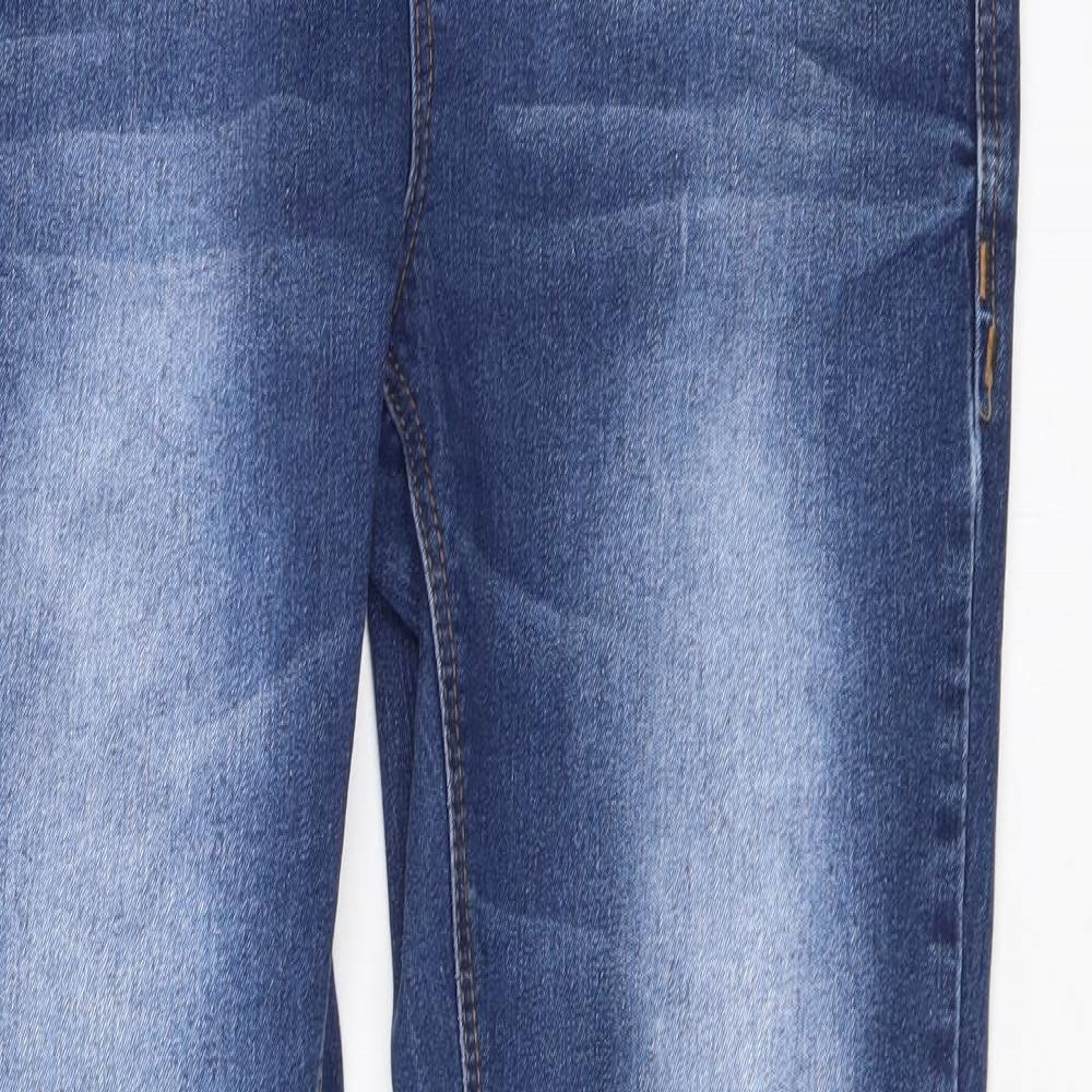 Denim & Co. Womens Blue Cotton Skinny Jeans Size 10 L28 in Regular Zip