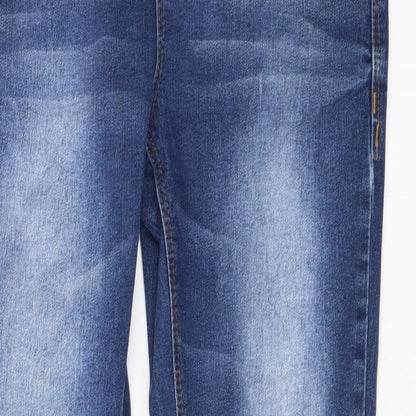 Denim & Co. Womens Blue Cotton Skinny Jeans Size 10 L28 in Regular Zip