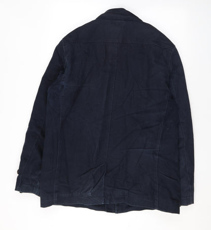 Mens UK Size M Racing Green Blue Overcoat