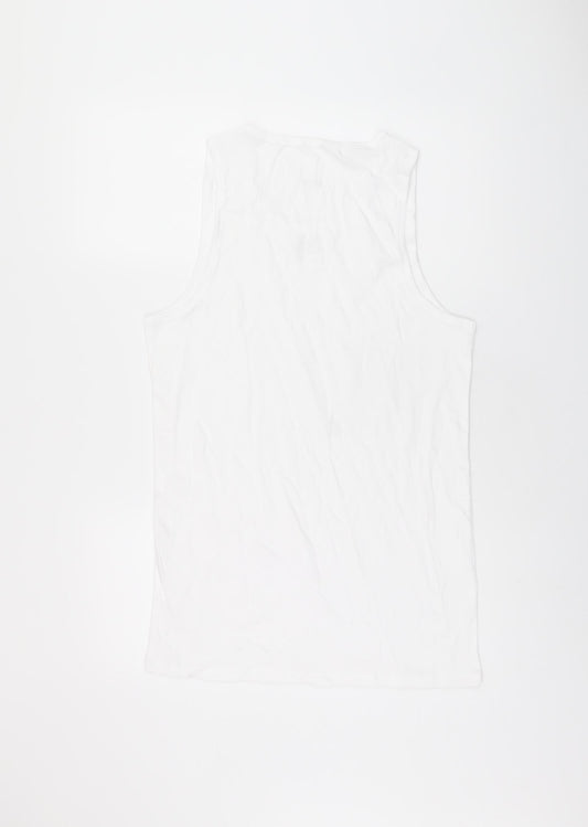 Womens UK Size L Marks and Spencer White Basic Tank