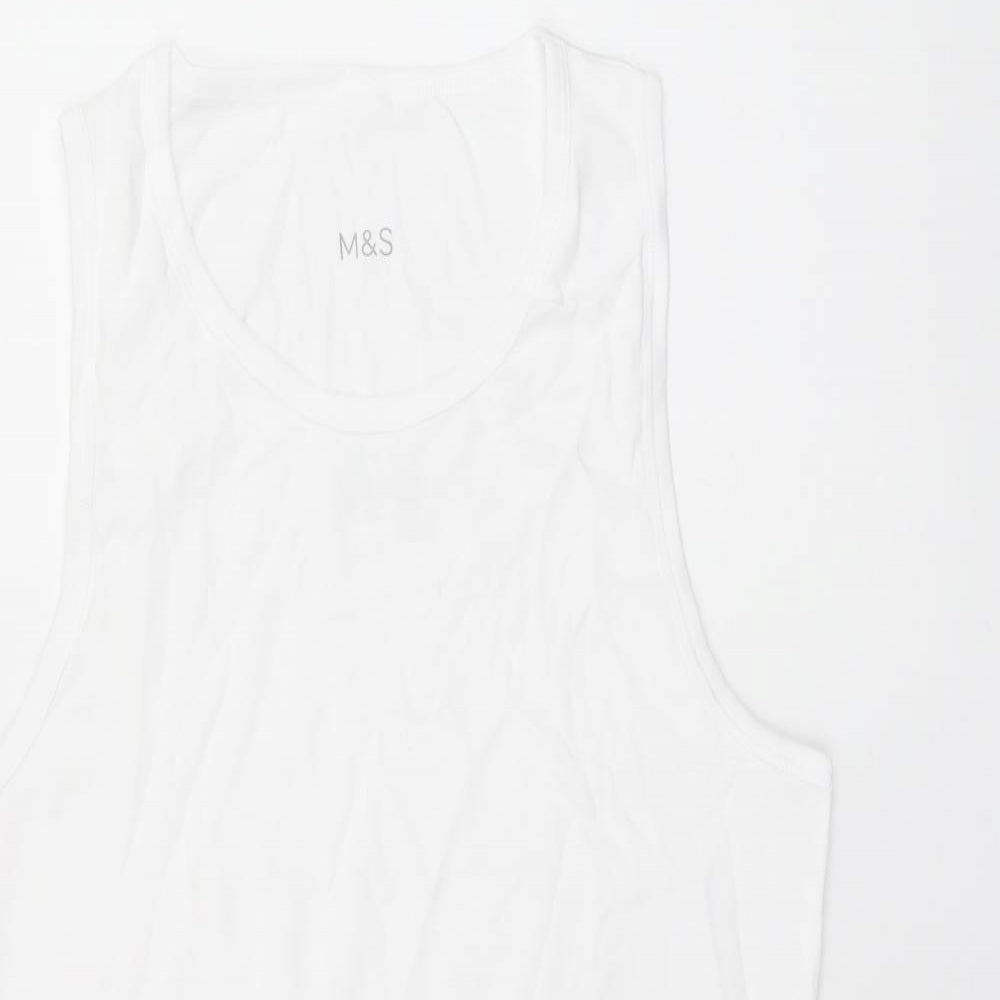 Womens UK Size L Marks and Spencer White Basic Tank