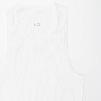 Womens UK Size L Marks and Spencer White Basic Tank