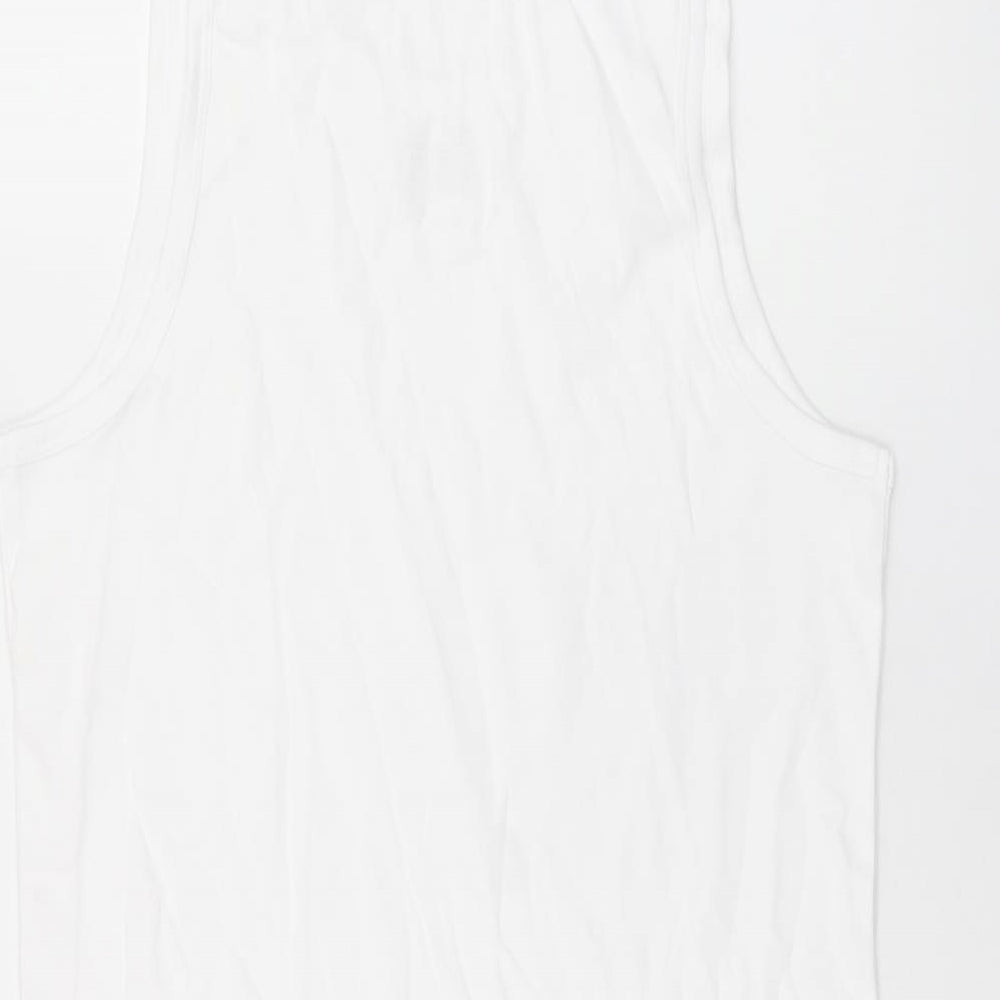 Womens UK Size L Marks and Spencer White Basic Tank