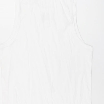 Womens UK Size L Marks and Spencer White Basic Tank