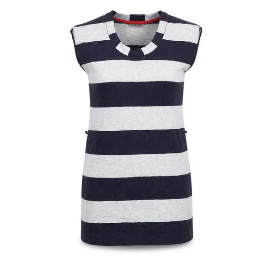 Autograph Womens Grey Striped Cotton Bodycon Size 14 Scoop Neck Pullover