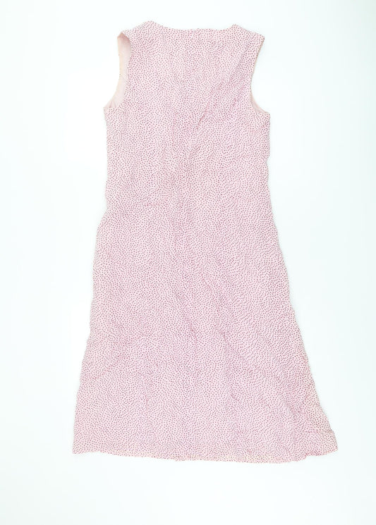 Gerry Weber Womens Pink Polka Dot Viscose Shift Size 10 Scoop Neck Zip