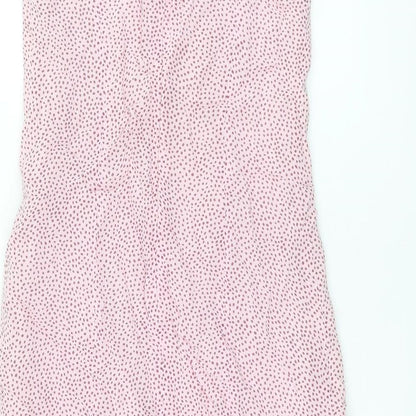 Gerry Weber Womens Pink Polka Dot Viscose Shift Size 10 Scoop Neck Zip