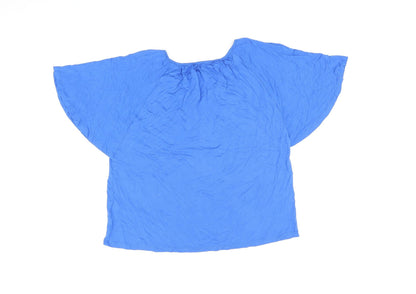 Womens UK Size 12 Marks and Spencer Blue Basic T-Shirt