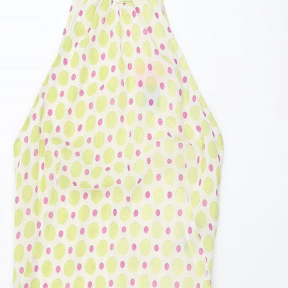 Saba Womens White Polka Dot Polyester Shift Size 6 Halter Zip