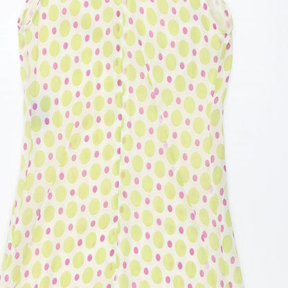 Saba Womens White Polka Dot Polyester Shift Size 6 Halter Zip