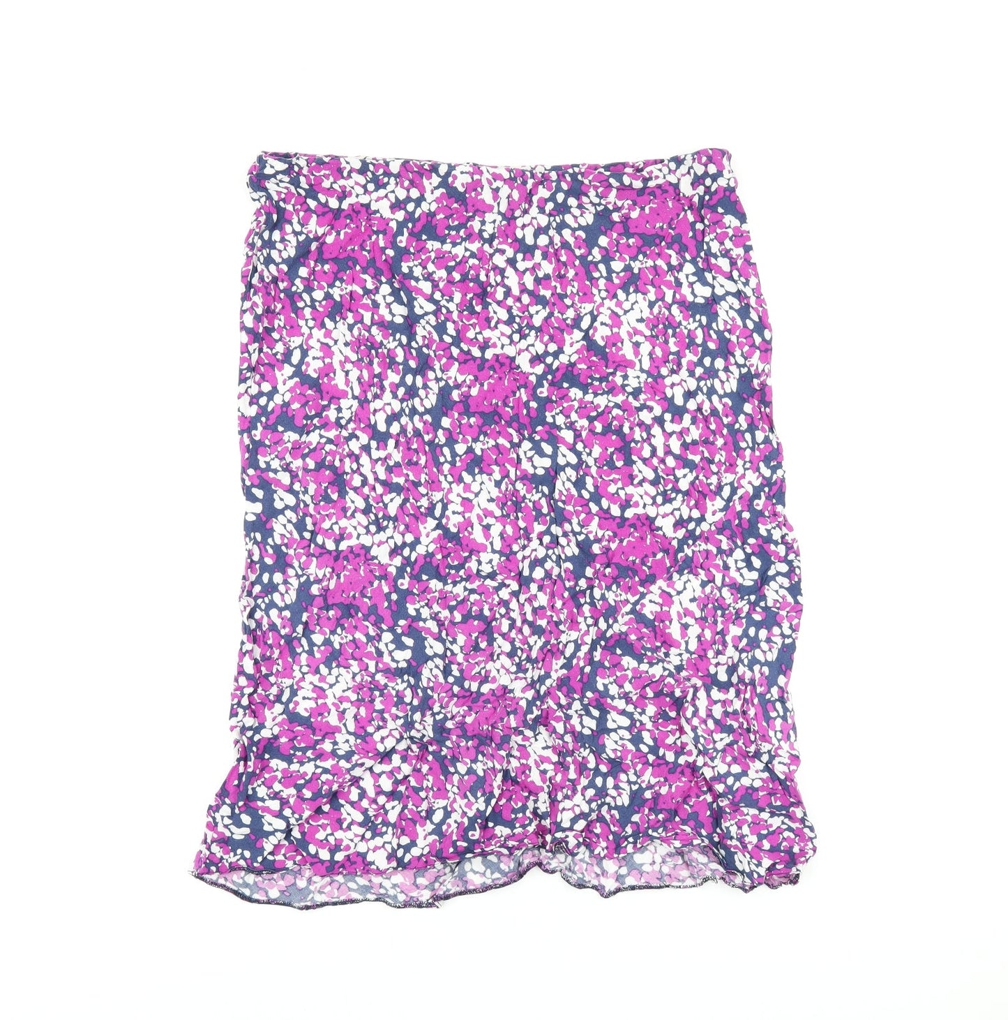 Bm Collection Womens Purple Geometric Viscose Flare Skirt Size 16