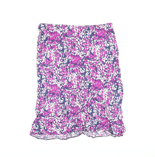 Bm Collection Womens Purple Geometric Viscose Flare Skirt Size 16