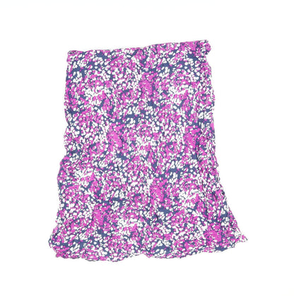 Bm Collection Womens Purple Geometric Viscose Flare Skirt Size 16