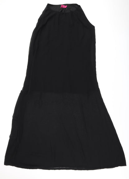 Boohoo Womens Black Polyester Shift Size 10 Round Neck Pullover