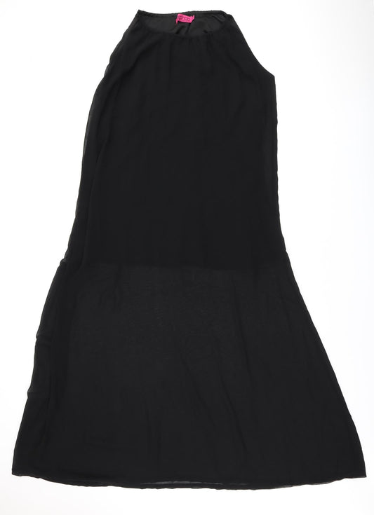 Boohoo Womens Black Polyester Shift Size 10 Round Neck Pullover