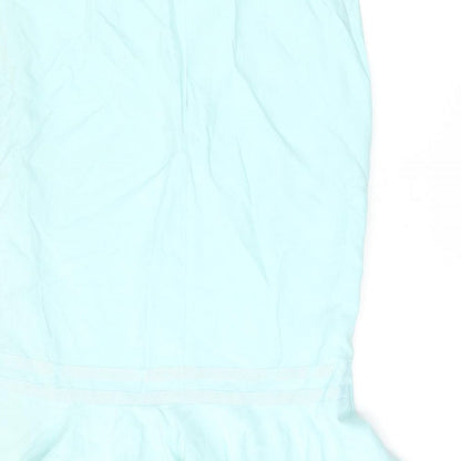 Minuet Womens Blue Silk Trumpet Skirt Size 12 Zip