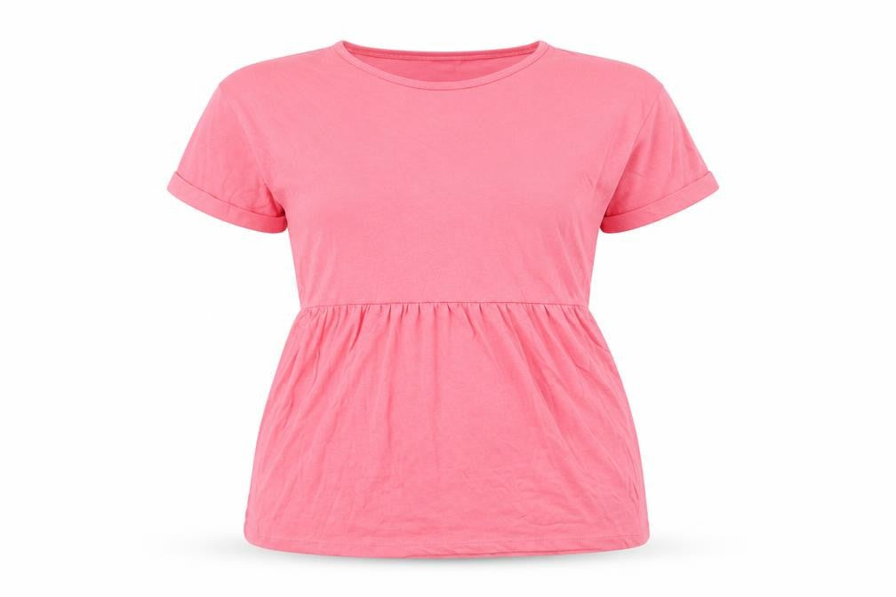 Womens UK Size 12 LTS Pink Basic T-Shirt
