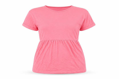 Womens UK Size 12 LTS Pink Basic T-Shirt