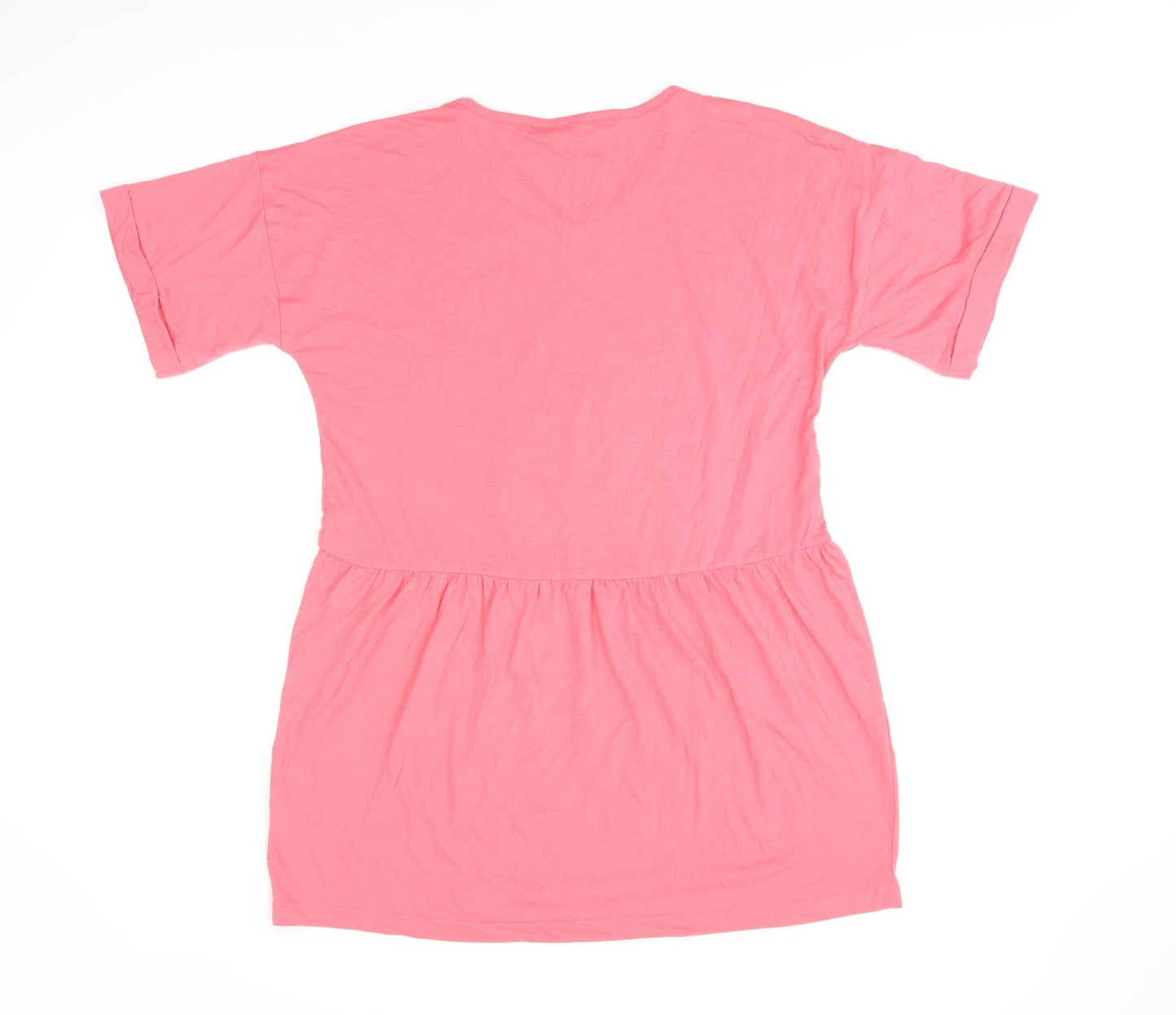 Womens UK Size 12 LTS Pink Basic T-Shirt