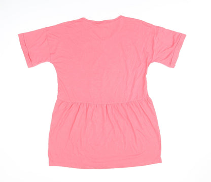 Womens UK Size 12 LTS Pink Basic T-Shirt