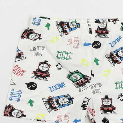 Marks and Spencer Baby White Geometric Cotton Cami Sleep Shorts Size 18-24 Months - Thomas The Tank Engine