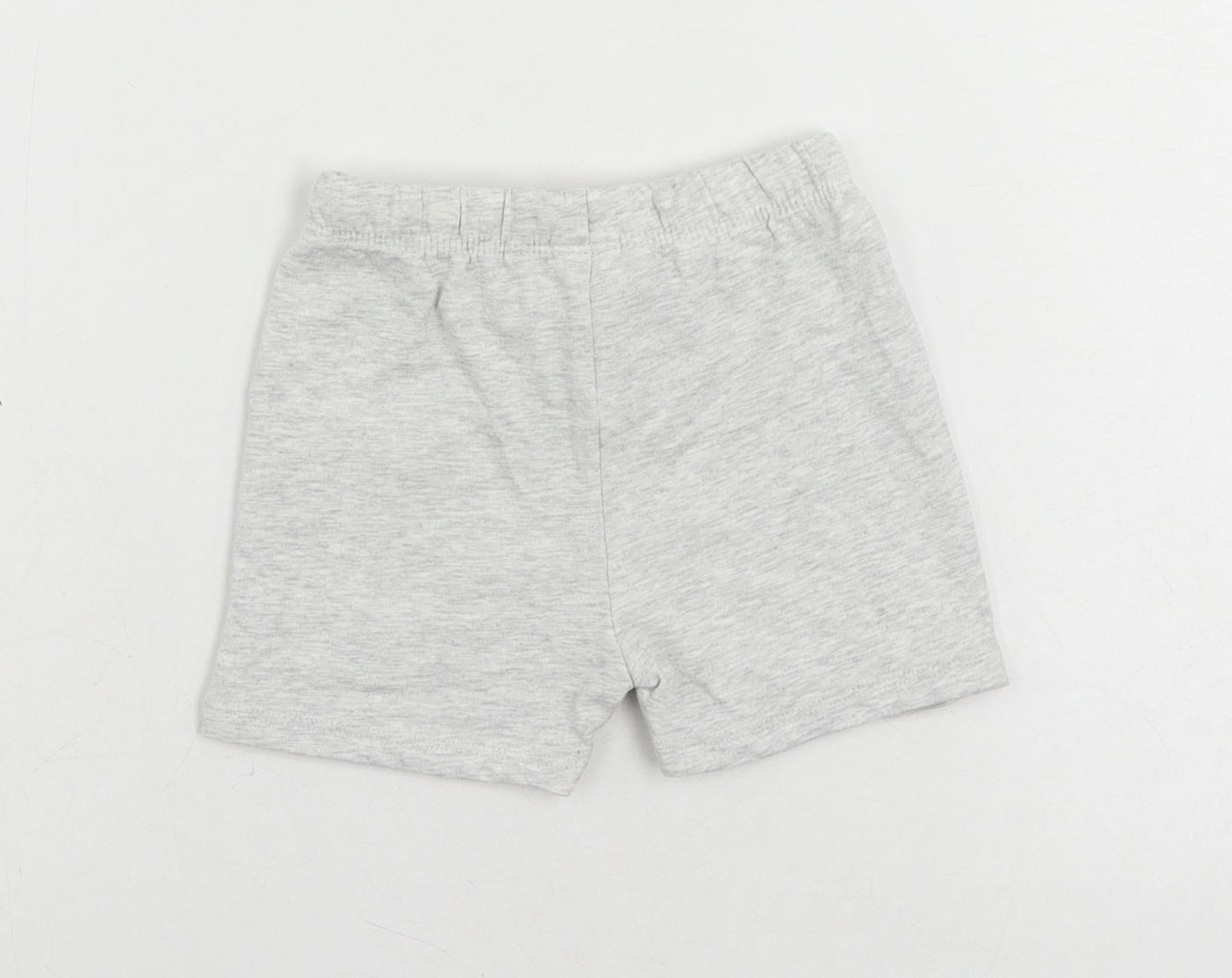 Marks and Spencer Baby Grey Cotton Cropped Trousers Size 6-9 Months Drawstring