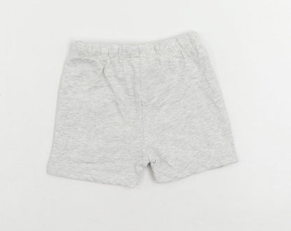 Marks and Spencer Baby Grey Cotton Cropped Trousers Size 6-9 Months Drawstring