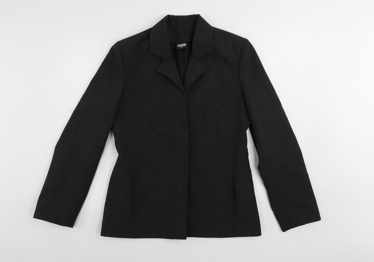 Pilot Womens Grey Jacket Blazer Size 14 Button