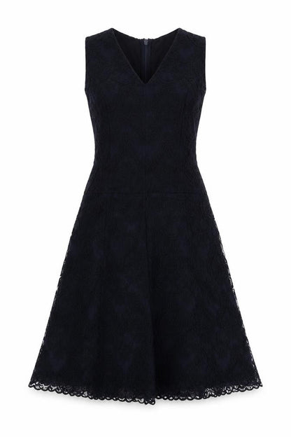NEXT Womens Blue Cotton Fit & Flare Size 10 V-Neck Zip
