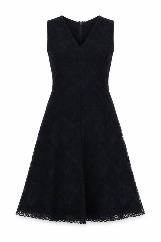NEXT Womens Blue Cotton Fit & Flare Size 10 V-Neck Zip
