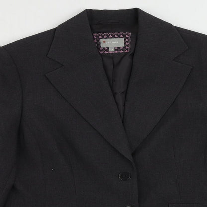 Per Una Womens Grey Jacket Blazer Size 12 Button
