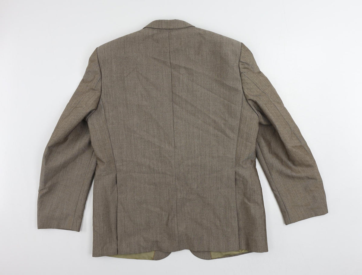 Tuomi Mens Brown Wool Jacket Suit Jacket Size 44 Regular