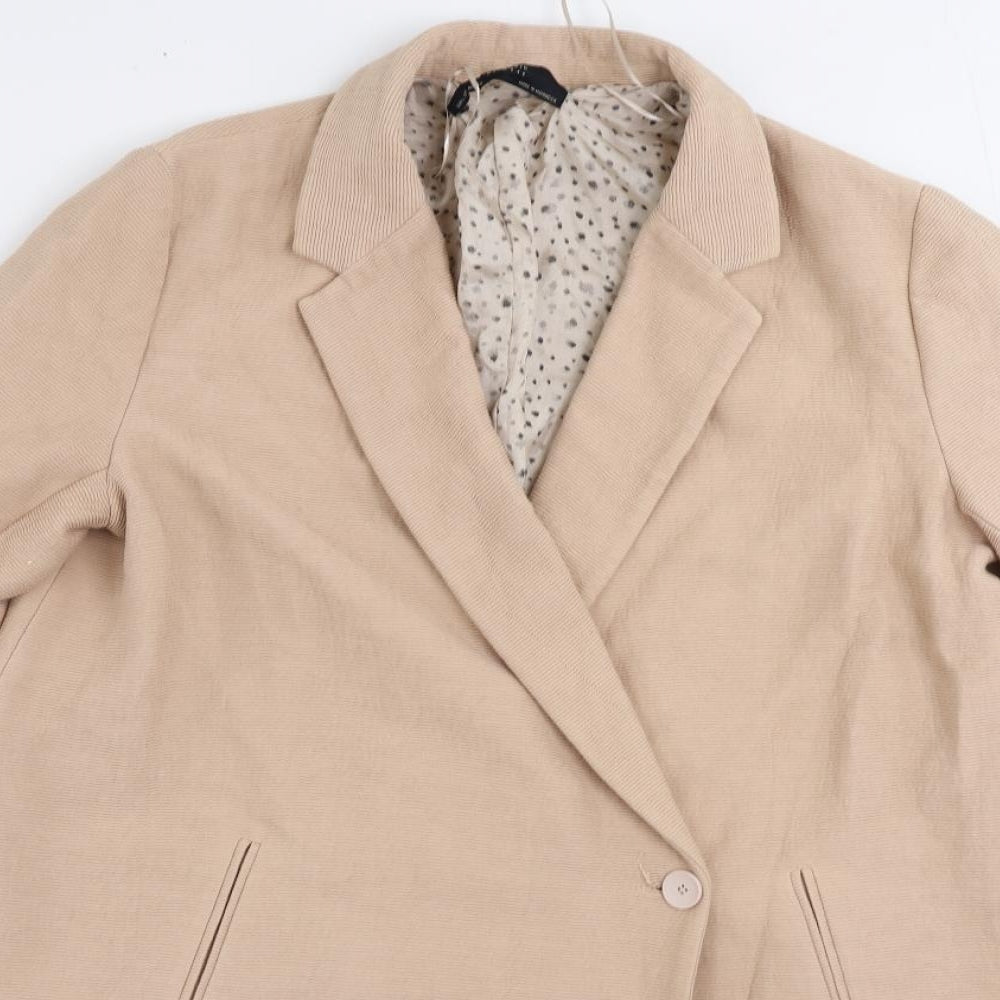 Womens UK Size L Zara Pink Overcoat