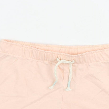 Marks and Spencer Girls Pink Solid Cotton Top Sleep Shorts Size 5-6 Years - Frozen