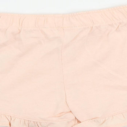 Marks and Spencer Girls Pink Solid Cotton Top Sleep Shorts Size 5-6 Years - Frozen