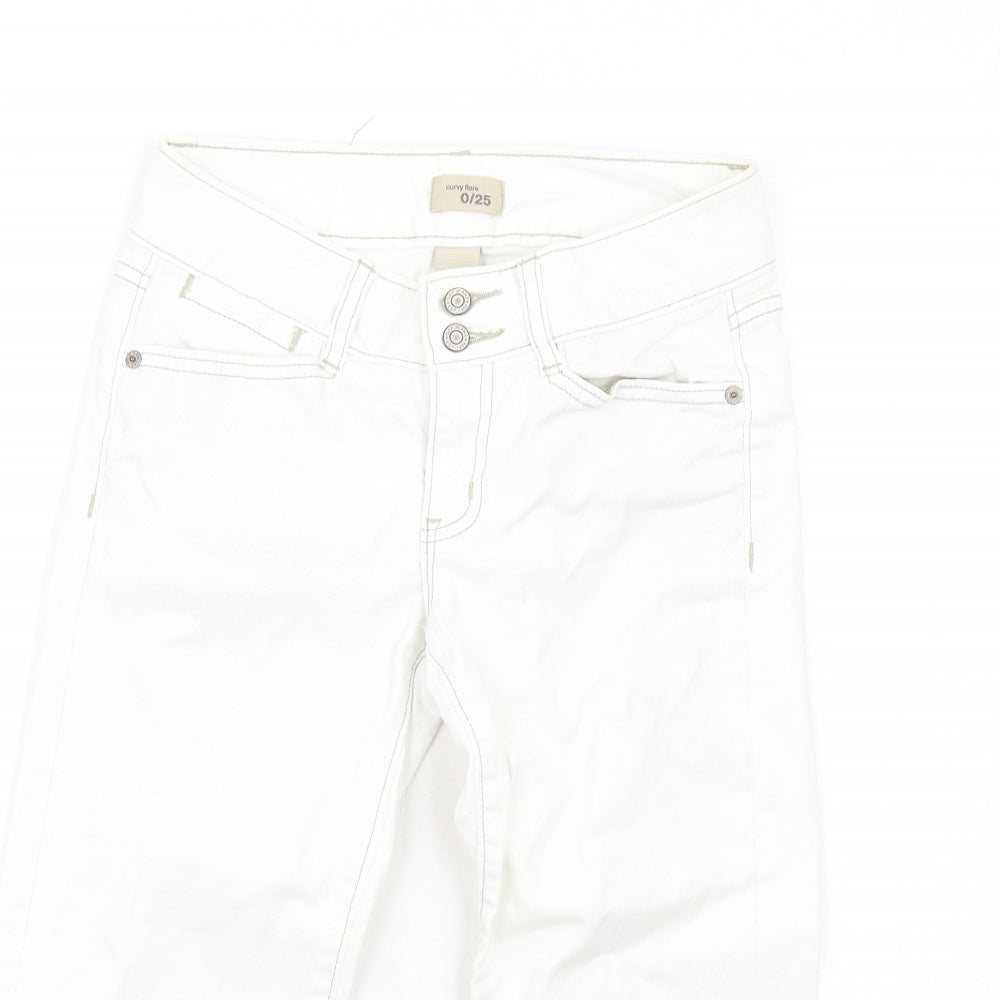 Gap Womens White Cotton Skimmer Shorts Size 25 in L20 in Regular Zip