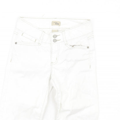 Gap Womens White Cotton Skimmer Shorts Size 25 in L20 in Regular Zip