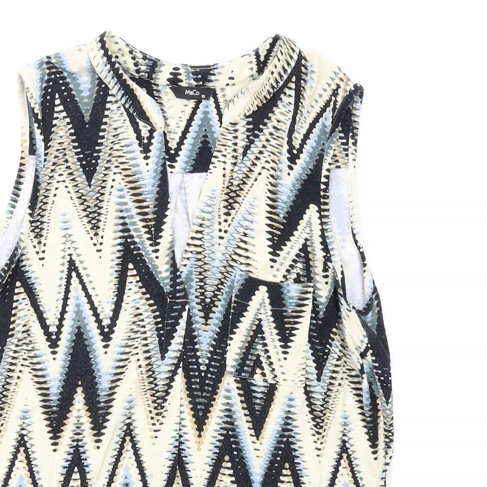 Womens UK Size 10 M&Co Multicoloured Camisole Tank