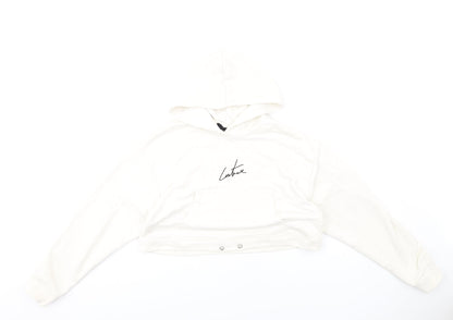 The Couture Club Womens Ivory Cotton Pullover Hoodie Size M Pullover