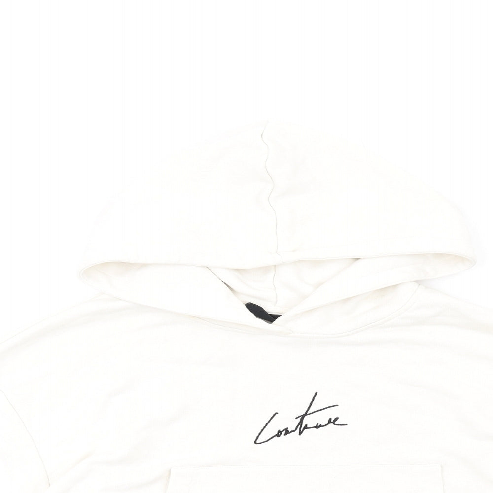 The Couture Club Womens Ivory Cotton Pullover Hoodie Size M Pullover