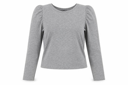 Zara Womens Grey Polyester Pullover Sweatshirt Size S Pullover - Puff Sleeve