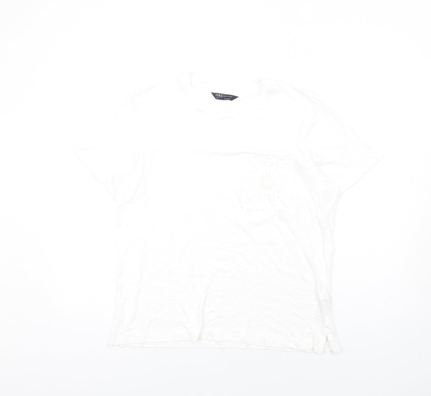 Womens UK Size 12 Marks and Spencer White Camisole T-Shirt