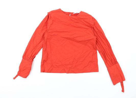 Womens UK Size XS Mango Red Basic Blouse