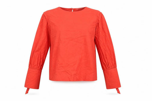 Womens UK Size XS Mango Red Basic Blouse