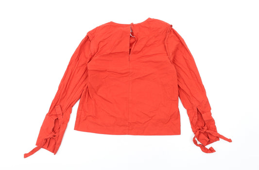Womens UK Size XS Mango Red Basic Blouse
