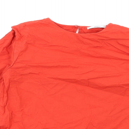 Womens UK Size XS Mango Red Basic Blouse